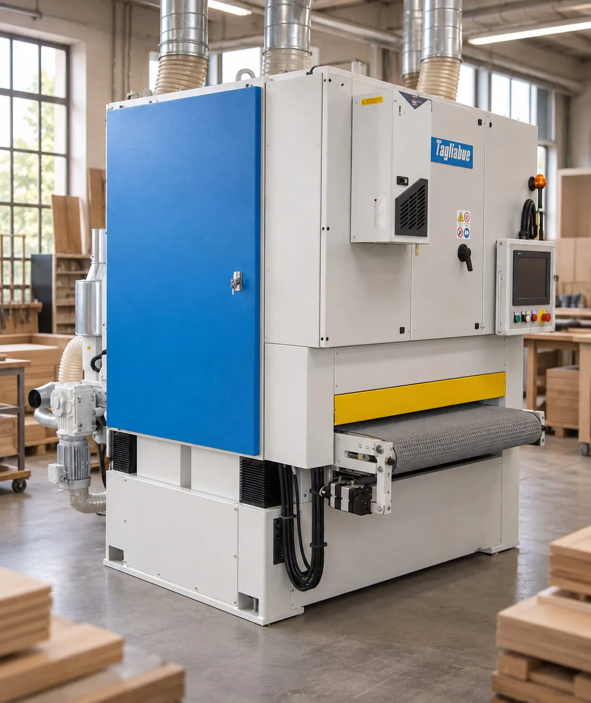 Tagliabue sanding machine installed in a joinery