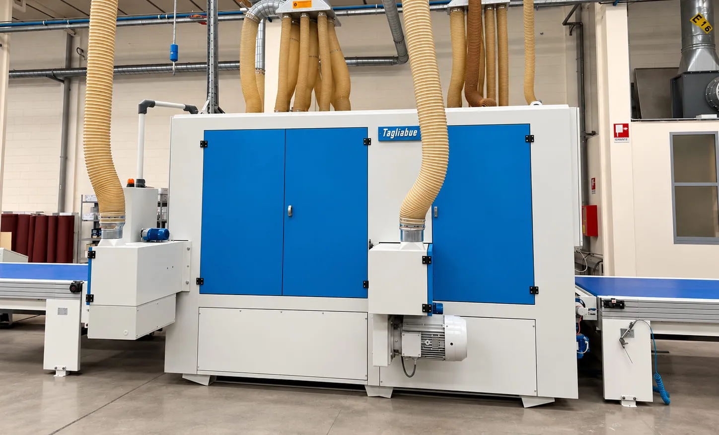 Tagliabue sanding machine installed in line in a production plant