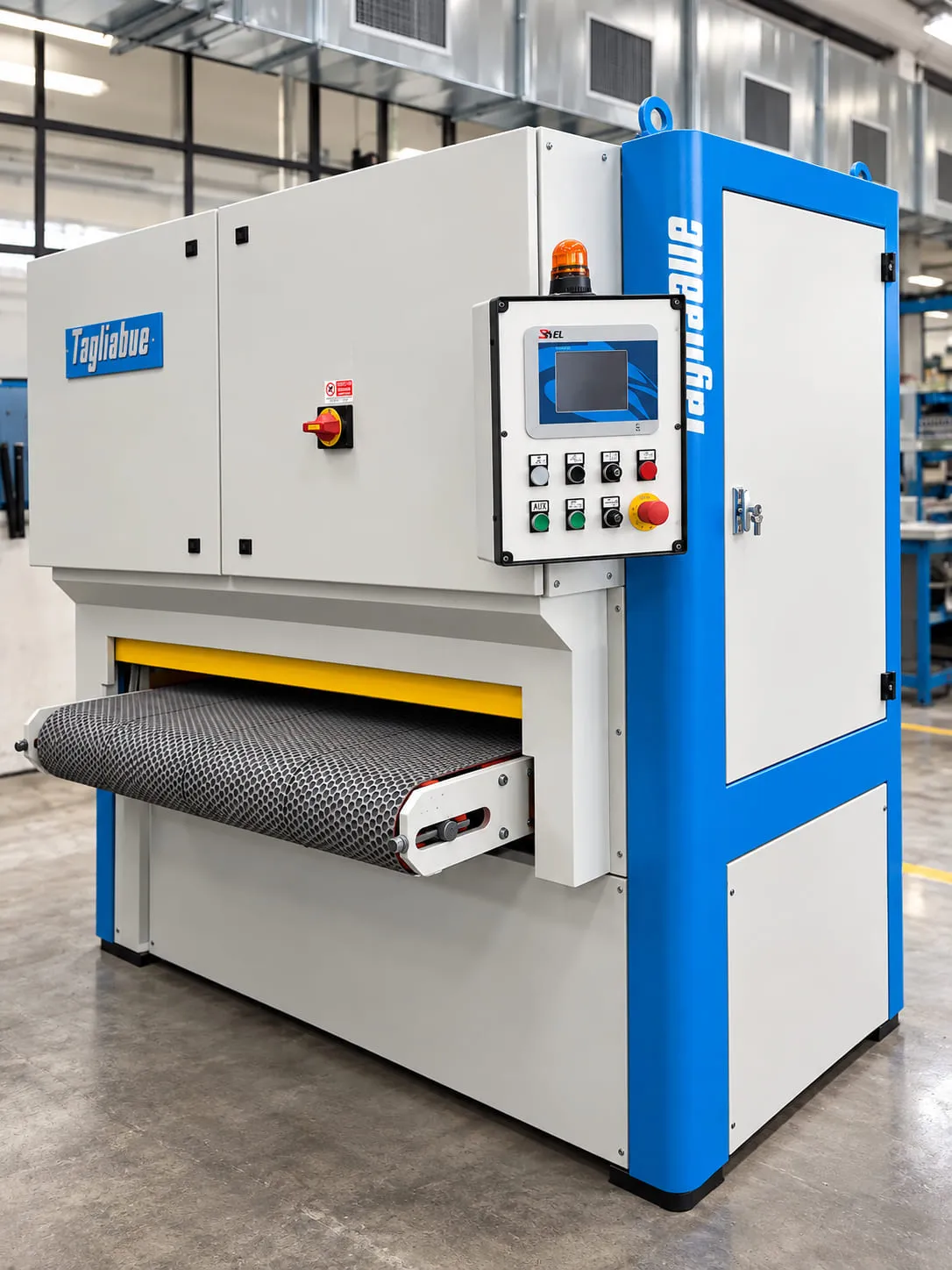 Used sanding and calibrating machines in the TMS workshop
